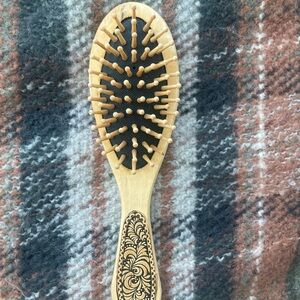 Beautiful Wooden Birch Hair Brush with Intricate Design